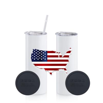 China Sustainable USA Warehouse 20oz Double Walled Insulated Coffee Cup Stainless Steel 20oz 30oz Straight White Blanks Sublimation Tumbler for sale