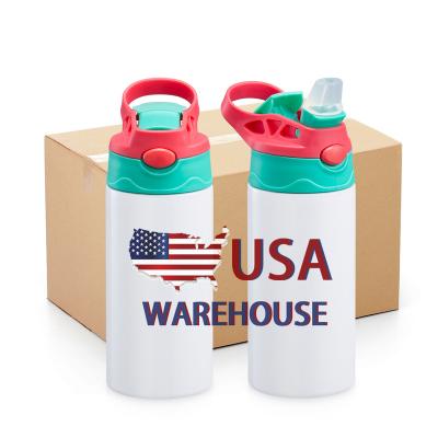 China Sustainable US Warehouse 12oz Straight Kids Sublimation Tumblers Stainless Steel Kids Cup Water Bottle Cup DIY Sublimation Blanks for sale