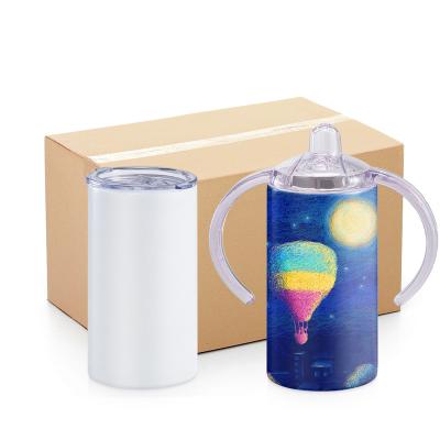 China Sustainable US Warehouse Stainless Steel Sublimation Sippy Cup With 2 Lids Double Wall Sublimation Sippy Cup Insulated Tumbler for sale