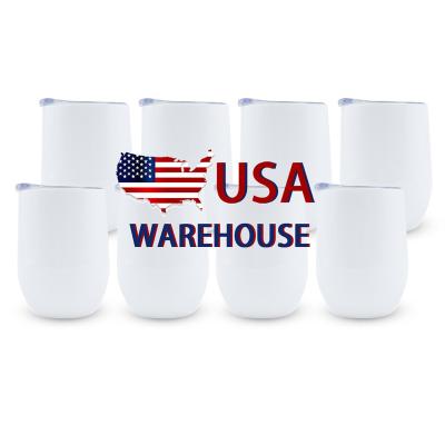 China Sustainable Stainless Steel Insulated Stemless Tumbler Sublimation Mugs Blank 12 OZ Sublimation Wine Tumbler Cups for sale