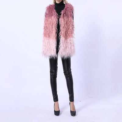 China Plus Size Tibetan Lamb Fur Faux Fur Vest For Ladies for sale