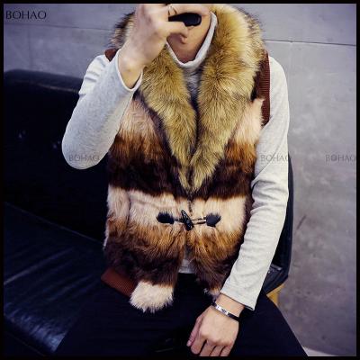 China Breathable New Products Fashion Garment For Men Genuine Faux Fox Fur Vest For Men for sale