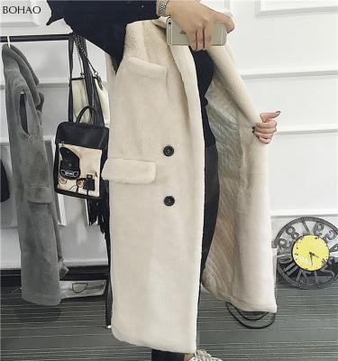 China Hot Sale Custom Made Anti-Shrink Vest Women Winter Coated Long Faux Fur Lapel Collar for sale