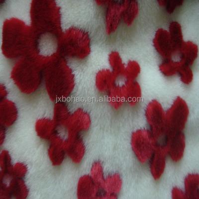 China Upholstery/auto garment/home textile Toy High Quality Two Color flowers artificial plush fabric for sale