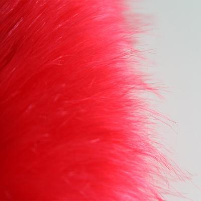 China Red Long Fur Fabric Jacquard Fabric Faux Fox Fur Pile for sale