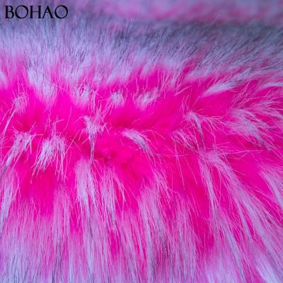 China High Quality Long Pile Fox 100% Faux Fur Fabric Acrylic Thick Knitted Red Fox Fur Fabric for sale