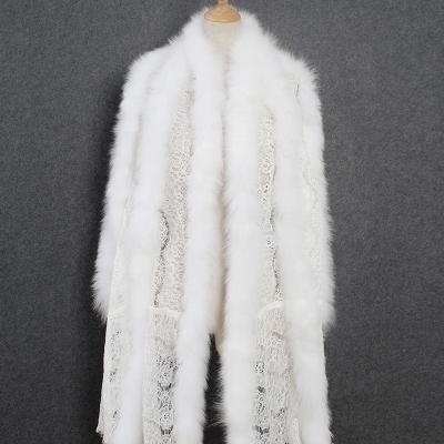 China Eco-Friendly Women's White Shawl Faux Fur Wedding Scarf Best Wraps New Look For Evening Show for sale