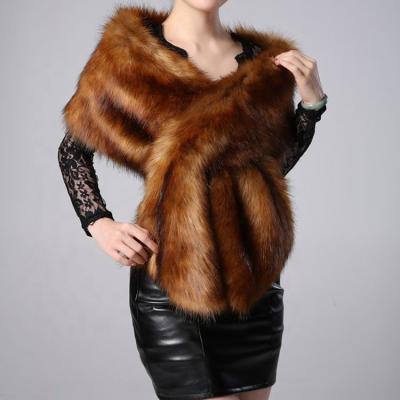 China Women Faux Fur Shawl Faux Fur Scarf Many Colors Available Eco - Friendly for sale