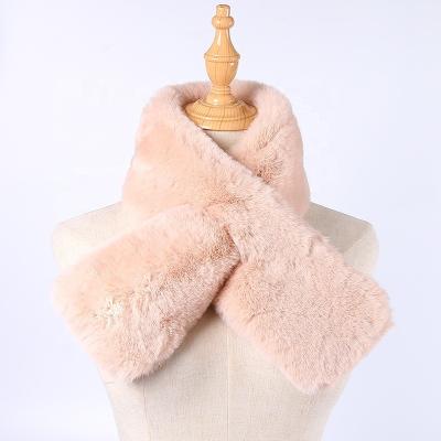 China Pretty Medium Soft Warm Knit Faux Fur Rabbit Fur Scarf for sale