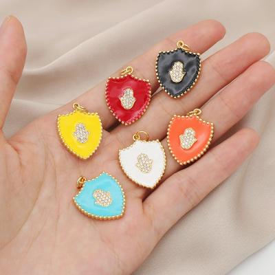 China Fashion TRENDY Women's Gold Plating Multi Color Necklace Pendant Jewelry Making Handmade Enamel Pendant Charms for sale