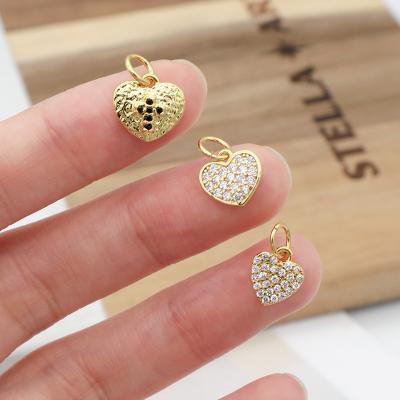 China 2021 New Fashion Design Fashion Woman Girl Pendant Charms Jewelry Crystal Brass Gold Plated Heart Pendant for sale