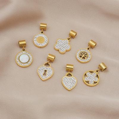 China 2021 New Trendy Trendy Jewelry Pendants 18K Gold Plated Stainless Steel Charms for sale