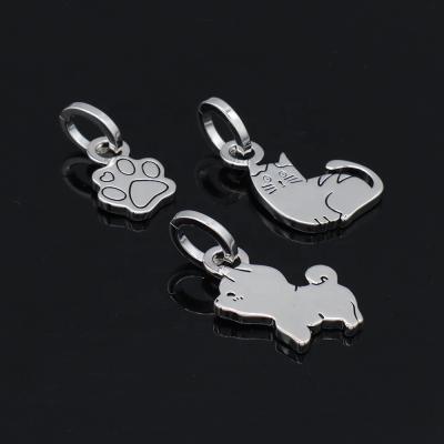 China Cat Charm 925 Sterling Silver Pendant Cute Cat Claw Dog Clasp Platinum Plated Custom Wholesale TRENDY Women Jewelry for sale