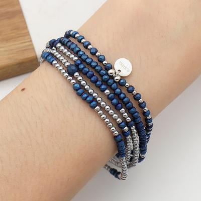 China Wowen card summer girls children custom blue charms bead bracelets fashion handmade bracelet wholesale bracelet for sale