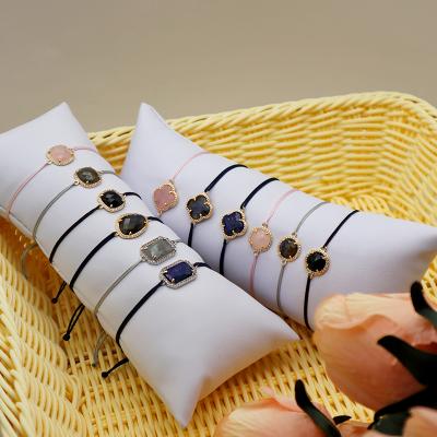 China Wholesale Map Women Handmade Jewelry Natural Stone Beaded Wire Adjust Bracelet for sale