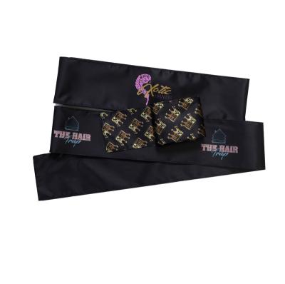 China Silk Satin Slip Stain Hair Wrap Grip Band Headbands for Makeup, Facial, Sport, Yoga Satin Headband Black or Custom Made for sale