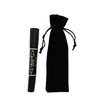 China Custom Gift Perfume Drawstring Black Velvet Bags Drawstring Pouches For Pen for sale