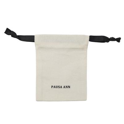 China Drawsting Pocket Canvas Drawstring Pocket Watch Jewelry Ribbed Ribbon Drawstring Bag Custom Logo Tote Bag for sale