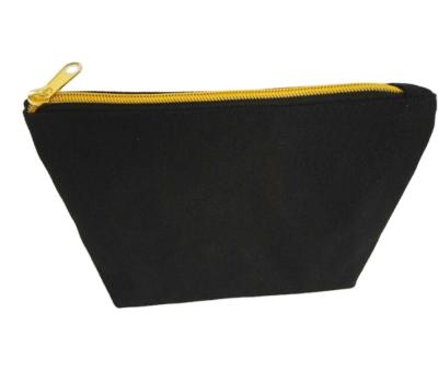 China Recyclable Black Canvas Makeup Tobacco Pouch Cosmetic Personalized Zipper Lock Key Pouch for sale