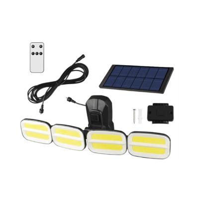 China Garden Square Waterproof Head Cob Wall Mounted Led Lamp IP65 4 200LED 240COB Led Outdoor Solar Led Lamp 6000k for sale