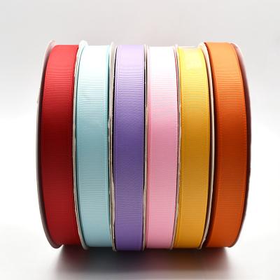 China 196 colors 3mm-10cm viable wholesale high quality elegant horizontal ribbon logo custom packaging sash gift box costing yarn ribb for sale