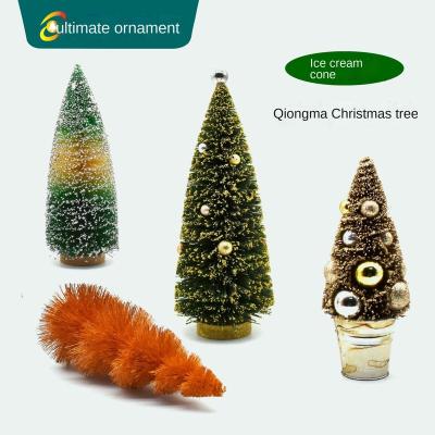 China PVC Spot Ice Cream Cone Qiongma Pine Needle Christmas Tree Window Decoration Special Shaped Christmas Ornament for sale