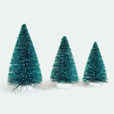 China Chirstmas DIY Mini Christmas Trees decor opens Christmas village accessories small pine desk decor for sale