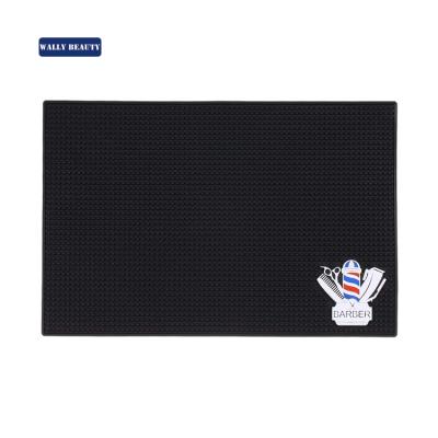 China Viable Black Flexible Non-slip PVC Material For Salon Styling Station Workstation Salon Barber Beauty Salon Mat for sale