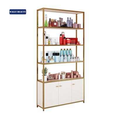 China Wallybeauty WL-701 Beauty Salon Hair Color Stainless Steel Wooden Display Rack for sale