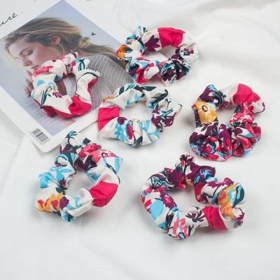 China 2021 fashion ladies solid color girls elastic printed custom protective women drink cover scrunchies for sale