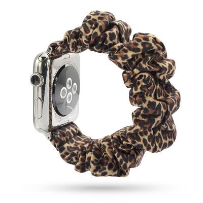 China Hot Sell Designer Apple Watch Band Luxury Polyester Hair Scrunchies Custom Print Plaids Hair Scrunchies Watch Band For Apple Watch for sale