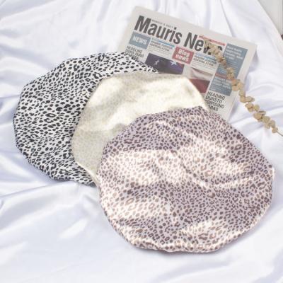 China Imitate Animal Sleep Elastic Leopard 100%Polyester Hair Hoods 2021 For Women for sale