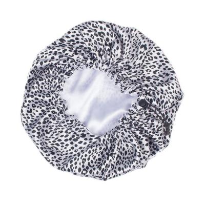 中国 Imitate Leopard 100%Polyester Animal High Quality Custom Elastic Sleep Beanies Women Designer 販売のため