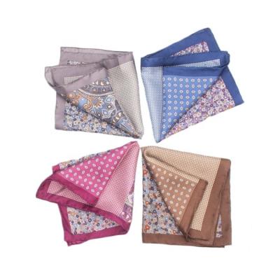 China Classic Fashion Color Print Hand Made Elegant Mixed Handkerchief for sale