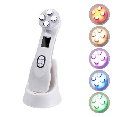 China Anti Face Lift 6 in1 RF&EMS Wrinkle Radio Frequency LED Photon Face Skin Tightening Machine Ion Microcurrent Mesotherapy Facial Massager for sale