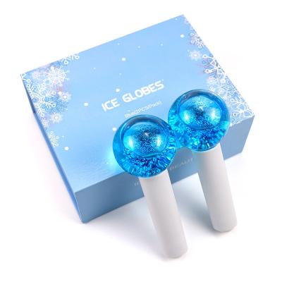 China Whitening New Next Cooling Glitter Ice Facial Globes in Pink Blue Purple with Private Label for Roller Beauty Massage and Gua Sha for sale