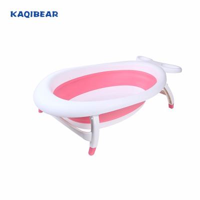 China Eco-friendly Plastic Collapsible Foldable Baby Tub Baby Bath Seat Tub Tub Tube Thermometer Portable for sale