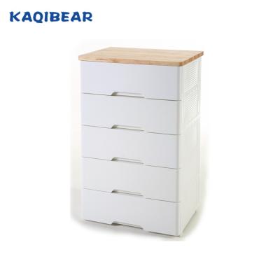 China OEM Large Capacity Family Use High Quality Cheap Viable Drawer Baby Plastic Storage Cabinet With Wheels for sale