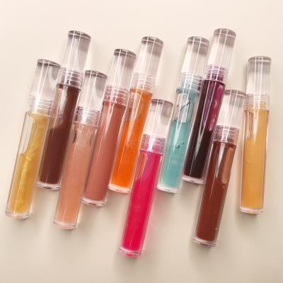 China Glossy custom logo private label tinted lip oil vegan lip gloss flavoring oil for sale