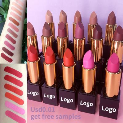 China Custom Vegan Waterproof Matte Waterproof Lipstick Nude Matte Lipstick Logo Lipstick for sale