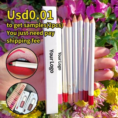 China Private Label Pen Lipliners Vegan Lipliner Vendor Waterproof Custom Matte Nude Brown Lip Pencils Waterproof Lip Liner for sale