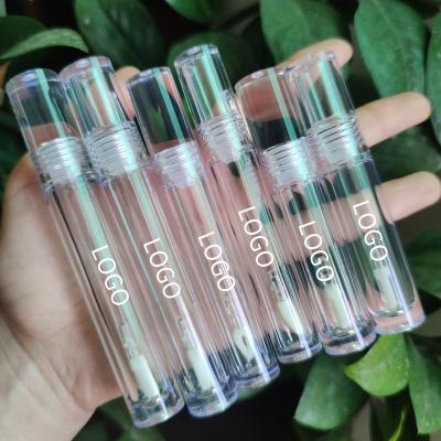 China Cosmetic Custom Your Own Logo Pink Lip Gloss Wand Nude Clear Tube With Brush Makeup Squeeze Containers Lip Gloss Tube for sale