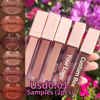 China Waterproof Lip Gloss Wholesaler Custom Lip Gloss Lip Gloss Vegan Private Label Brown Lip Gloss for sale