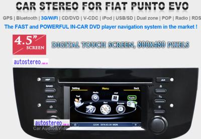 中国 フィアット Punto Evo GPS SatNav DVD プレイヤーの Headunit のラジオのマルチメディア車ステレオの土曜日 Nav のための車のステレオ 販売のため