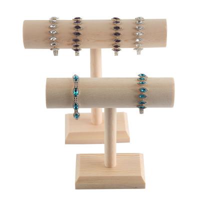 China 2021 High Quality Customs Shop High Quality Wooden Countertop Jewelry Rack Stand Organizer Necklace Bracelet Jewelry Counter Display for sale