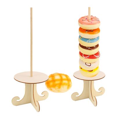 China High Quality Wooden Donut Stand Rack Tableware Plates Wedding Supplies Home Opens Birthday Party Decorations for sale