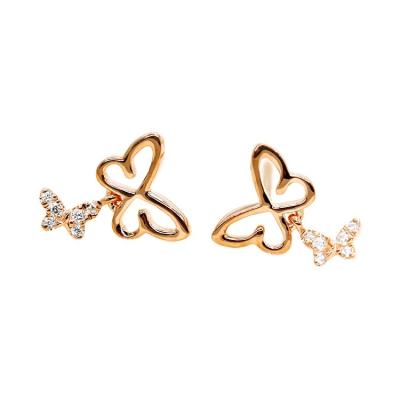 China Fashion 925 Sterling Silver Animal Butterfly Jewelry Women Stud Earrings For WOMEN for sale