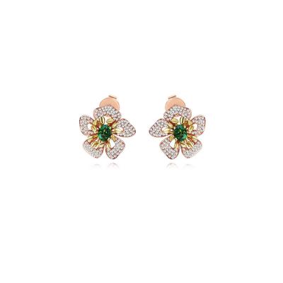 China Fashion Valentine Gift Luxury Top Seller Fashion Earring Jewelry Flower Shaped Stud Earrings for sale