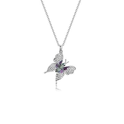 China 925 Sterling Silver Jewelry Custom Women's Other Luxury Tasty Butterfly Pendant Necklace for sale