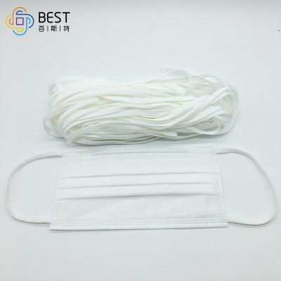 China Non Woven Face Mask Elastic Ear Loop 3.5mm 3mm Black Round Elastic Cord String Soft for sale